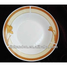 Rim de calcomanías redondas placas de sopa de porcelana de cierre